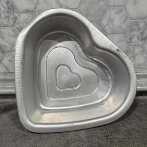 Odisea Aluminum Tarta Large Heart Cake‎ Pan Silver Jello Gelatin Mold 20 cm 8 in